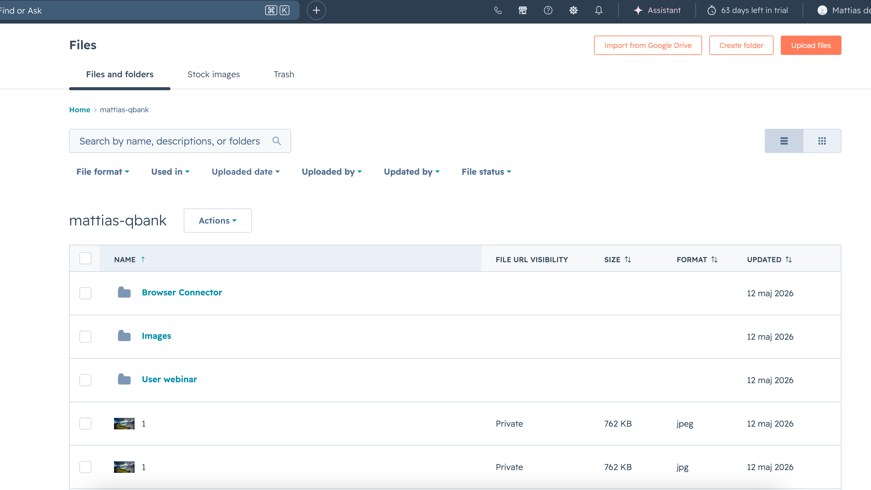 Folder structure in HubSpot